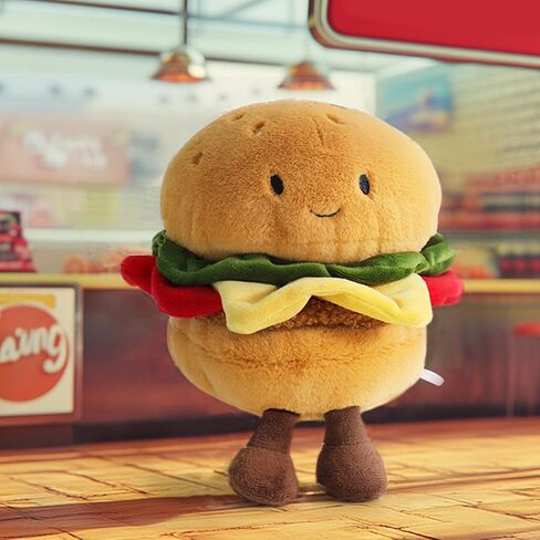 Recur Hamburger محشوة لعبة ، طعام ناعم ، أفخم ، أفخم لطيف 8 بوصات in Kuwait