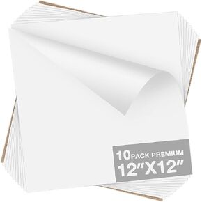 Dysania White HTV Heat Transfer Vinyl Bundle- 10 Pack 12"x12"Sheets HTV Vinyl, Pu Iron on Vinyl for T-Shirt,Easy to Cut & Weed for Heat Vinyl Design