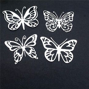 4 Pcs Butterfly Animal Metal Cuts Stencils Tool for Paper Crafting Scrapbooking Embossing Photo Album Decor,Card,Journal and DIY Craft Gift Card Making Accessories,Die-Cutting and Embossing