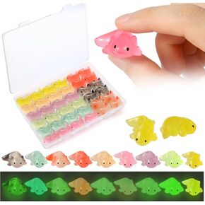 36 PCS Luminous Mini Axolotl Resin Figures 9 Colors Glow in The Dark Tiny Axolotl Miniature Ornament Charms for Landscape Aquarium Micro Dollhouse Garden Potted Plants DIY Decor
