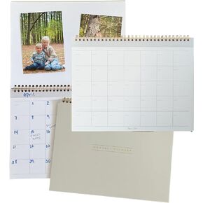 Paper 'n Such Blank Calendar, Undated Monthly Planner, Simple Desk Agenda -DIY Custom Scrapbook for Photos -15 Sheets, Spiral Bound, Large 8.5x11", Customizable for Home, Office, or School