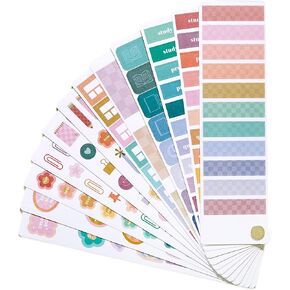 Erin Condren Functional Sticker Book Fan, 24 Sheets of Colorful Stickers - Student