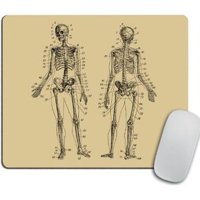 Human Skeleton Mouse Pad Rectangle - Human Anatomy Computer or Office Work Station Decor