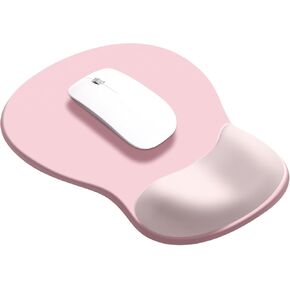 Jikiou Gel Wrist Rest Mouse Mouse Office Office Mousepad مع دعم معصم-لا يزداد سقوط المكتب للمكتب للمكتب Decord Decord Wave (Pure Pink)