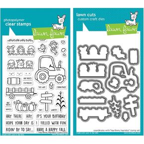 Lawn Fawn - Hay There, Hayrides! Fall Farm Themed Stamps, Dies and Pocket