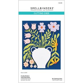 Spellbinders Fresh Picked Vase Bouquet Etched Dies, Metal