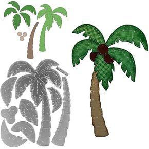 Summer Tropic Palm Tree Leaves Die Cut for Card Making,Scrapbooking Die-Cuts,Palm Tree Metal Cutting Dies Congratulations Cuts Embossing Stencils Template for DIY Scrap-Booking Decor Blessing Card