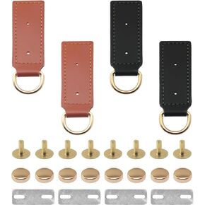4PCS Leather D Type Leather Buckle Strap Link Buckle DIY Fittings Bags Hardware Fittings Leather Crafts Bags Hardware Buckle Used for Making Wallet Handbag Lanyard Strap Keychain