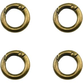 HAHIYO Round Carabiner Spring Ring Sturdy Closure Larger Opening Strong Connection Easy Extend Alloy Flat