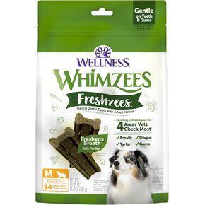 Whimzees Wellness Freshzees Dog Dental Treats, Natural Chews, Medium Size Stick, (14 Count)