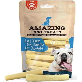 Amazing Dog Treats - Cow Tail Dog Chews (6 Inch Regular - 6 Pack) - Sourced from 100% Grass Fed Cattle - All Natural - Long Lasting Chew for Dogs - Rawhide Alternative for Dogs