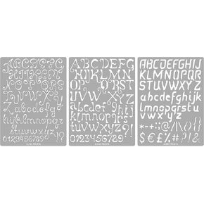 Aleks Melnyk No.44 Pyrography Stencils, Wood Burning 3 PCS Templates, Metal Letters Stencil for Engraving Wood and Patterns, Alphabet and Number, Lettering, Letting, Stainless Steel