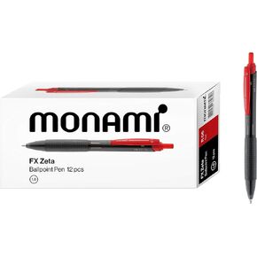 MONAMI NEW FX ZETA, Retractable Ballpoint Pen, Extra-Fine Point (0.5mm), Comfortable Grip, Ultra Smooth F5 Ink, Assorted Colors, 13-Pack