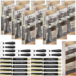 60 Sets Staff Appreciation Gifts Bulk Inspirational Quote Pens Silicone Motivational Keychain Thank You Gifts Gifts for Teacher Women Employees Coworkers(Black)