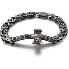 Cross Bracelet for Men 316L Stainless Steel Religious Christian Chain Bracelet Jewelry Gifts for Men in Saudi Arabia