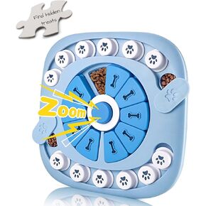 Dog Puzzle Toys Level 2, Dog Puzzles for Smart Dogs, Interactive Dog Treat Puzzles for Large Medium Small Dogs with Suqeaky Dog Button Design