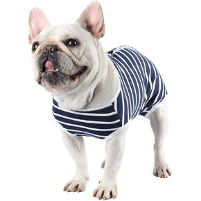 Etdane Dog Period Diapers Small Dog Sanitary Panties Period Suit for Male Female Dogs Diaper Cover for Heat Blue Stripe/X-Large