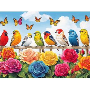 Cross & Glory - Kaleidoscope of Feathers - 1000 Piece Jigsaw Puzzle for Adults | Unique Bird Artwork | Best Challenging Puzzles for Cognitive Workout
