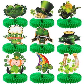 Katchon ، ضخمة القديس Patricks ديكورات مركزية - حزمة من 9 ، ديكورات Leprechaun | القديس باتريكز ديكورات الجدول | القديس باتريكز داي مركب مركزي لزخارف يوم القديس باتريكز