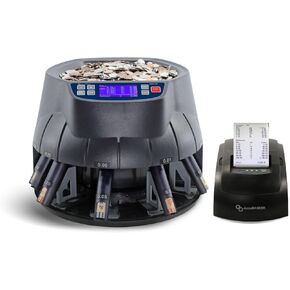AccuBANKER AB510 Professional USD Coin Counter, Coin Sorter Roller & Wrapper Machine, 350 Coins/Min, Digital Counting Display & Printer Compatible, Commercial Grade