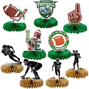 Tallew 9 PCS Table Table Party Party Decorations Football Honeycombs Countipe 3D Football Centerces for Table Decorations Party Party Concerations for Football Birthday Party Supply