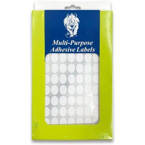 1040 ct All Purpose Self Adhesive Plain Oval White Labels - Easy Use - 1/2 x 3/8 (41 x 28mm)