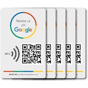 Reusable Review Tap Sticker for Google Reviews - 1-Sticker - QR & Tap NFC Sticker - Review Us on Google Tap Sticker - iPhone & Android - Boost My Reviews Sticker - Set Up at Home | by MESSAGENES