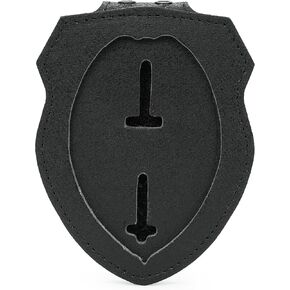 TT TYTX Sheriff Badge Holder, Police Badge Holder, Leather Police Badge Belt Clip Holder with Universal Round Neck Stainless Steel Chain and Concealed Photo Pocket