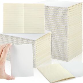 Outus 100 Pack Ruled Mini Notebooks 3.5 x 5.1 Inch DIY Cover White Journal Bulk Small Pocket Notebook Pad for Students Teachers Writing Workers Class Office School Supplies, 24 Sheets, A6