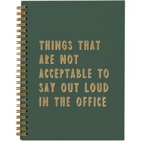 Rusenbao Funny Office Notebooks for Work Coworkers, Sarcastic Gifts, Things That Are Not Acceptable To Say Out Loud Funny Journal, Dark Work Humor Gifts, Hardcover Spiral Notebook 5.5 x 8.3
