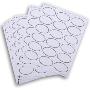 Oval Labels - Printable Adhesive - 216 Removable Labels (White with Black Border, 2.5 x 1.5 inches)