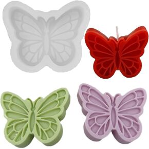 1 PCS Butterfly Candle Molds Silicone Molds,3D Butterfly Resin MoldsButterfly scented candle silicone mould DIY handmade soap diffuser stone butterfly plaster drip mouldsIce Mould, White