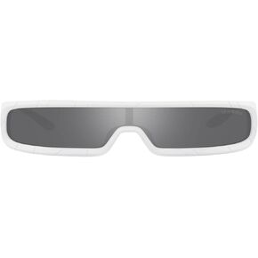 Emporio Armani Men's EA4190U Universal Fit Rectangular Sunglasses, Rubberized Black/Grey Mirrored Black, 36 mm