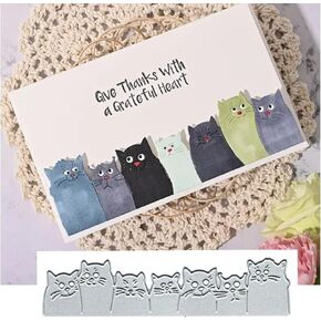 7pcs Cats Animal Metal Die Cuts,Spring Flower Cat Dog Heart Heart Cutting Dies Cut Stencils DIY Scrapbooking Decorative Embossing Paper Scrapbooking Card Making