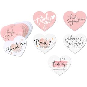 150 Pcs Love Heart Shaped Thank You Cards, 2.36 x 2.76 Blank Notecards For Handwritten Message, Greeting Cards For Wedding, Baby Shower, Small Business, All Occasion
