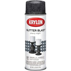 Krylon K03805A00 Glitter Blast Glitter Spray Paint for Craft Projects, Starry Night Silver, 5.75 oz