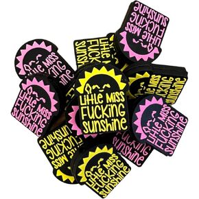 Little Miss F-in Sunshine Silicone Focal Bead Set | 12 Pack Trendy Inappropriate Mom Design Bulk Wholesale Words Sayings Cussing Keychain Making Kit Beaded Pen Freshie Hanger