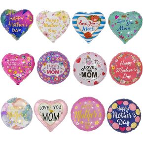 Kipetto Balloons عيد أم سعيد 20 ٪ 18 بوصة البالونات ألومنيوم رقائق البالونات القلب لعيد عيد ميلاد عيد ميلاد ديكورات حفلة عيد ميلاد الأم