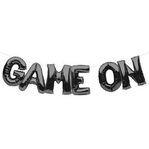 لعبة Partyorder على Balloons Banner Black Game تحت عنوان زخرفة حفلة عيد ميلاد وإشارة اللوازم