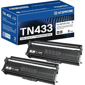 TN433BK TN433 High Yield Black Toner Cartridge Replacement for Brother TN-433 TN-433BK MFC-L8900Cdw HL-L8360Cdw HL-L8260Cdw Printer, TN4332PK