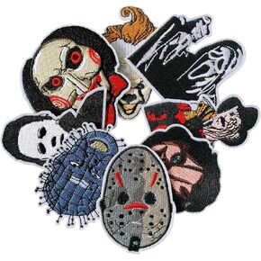 Horror Iron on Patches, Halloween Iron on Patches for Clothes, Hats, Jeans, Skirts, T-Shirts, Backpacks, Etc(Movie)