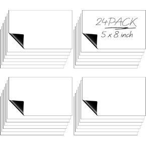 Tatuo 24 Pcs Magnetic Dry Erase Whiteboard Sheet White Magnetic Flexible Dry Erase Stain Resistant Whiteboard Sheets for Fridge Kitchen Organizer, Planner Shipped Flat(9 x 12 Inch)