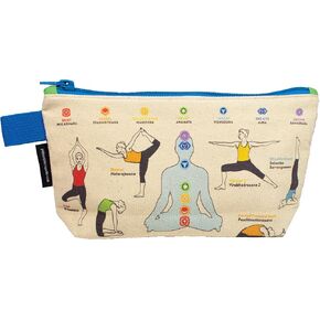 The Unemployed Philosophers Guild Yoga Bag - 9" Canvas Zipper Asana Themed Pouch for Pencils, Tools, Cosmetics, Toiletries and More