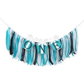 Breakfast at Tiffany’s High Chair Banner - Tiffany Breakfast 1st Birthday Highchair Banner, Baby and Co. Baby Shower Party Decoration, Teal Blue Audrey Hepburn Party Photo Props Cake Smash
