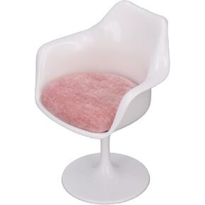 Dollhouse Round Feet Casual Rotatable Chair, Dollhouse Furniture Office Chair Bar Chair for 1:6 Scale Doll House(with Armrest)