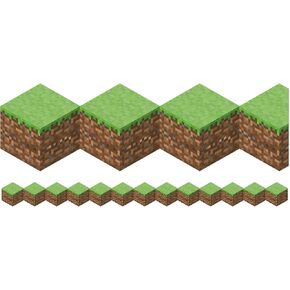 Eureka Minecraft Blocks Extra Wide Decorative Classroom and Bulletin Board Trim for Teachers, 3.25" Wide, 12 Strips for 37 Total Feet