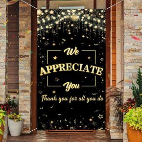 We Appreciate You Thanks for All You Do Backdrop 70.8"X35.4", Congrats Grad Background Thank You Banner for Staff Teachers Professors Doctors Photo Nurse's Day Party Decorations