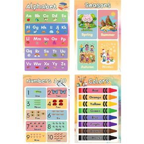 10 Colorful, Laminated Classroom Educational Posters For Preschoolers Toddlers Kindergarten Elementary Homeschool/Tearproof/Waterproof - 11" x 17" - Learning Posters For Wall