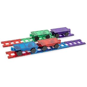 مجموعة قطار PlayMags Magnetic Tiles ، مجموعة ملحقات من 20 قطعة تشمل 4 قطارات ، مغناطيس أقوى ، إضافة لبنات ، ألعاب جذعية للأطفال.