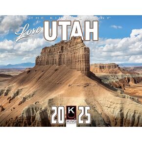 2025 Utah Scenic Wall Calendar 16-Month X-Large Size 14x22, Utah State Landscape Scenery Calendar by The KING Company-Monster Calendars (2025 Utah Landscape Wall Calendar)